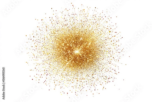 Obraz Starburst effect with shimmering golden rays, isolated