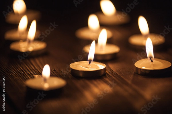 Obraz burning candles close-up shot
