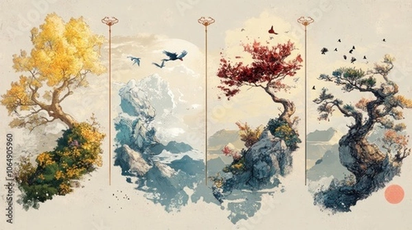 Obraz Four Seasons Landscape