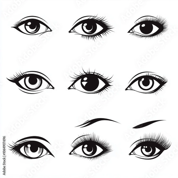 Obraz set of eyes vector