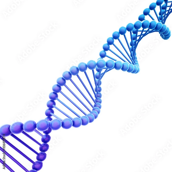 Obraz Diagonal Blue DNA Helix on White