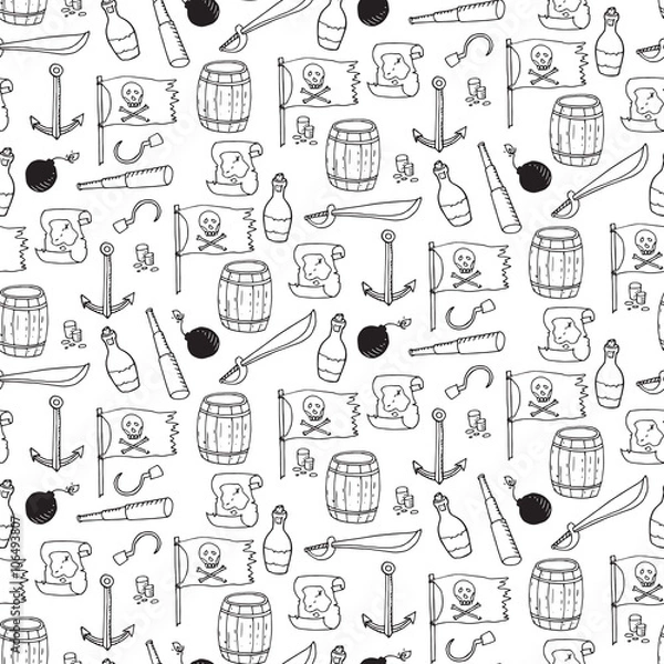 Obraz Seamless pattern with pirate elements