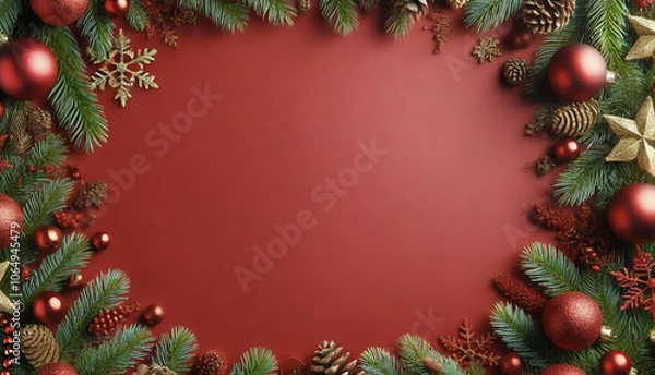 Fototapeta Merry Christmas background with christmas element with empty copy space