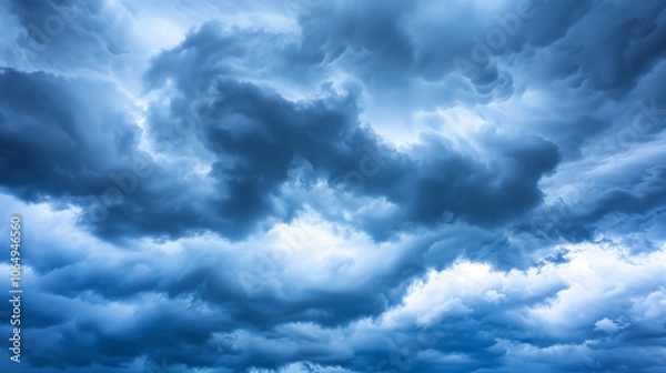Fototapeta Dark cloudy sky with overcast weather