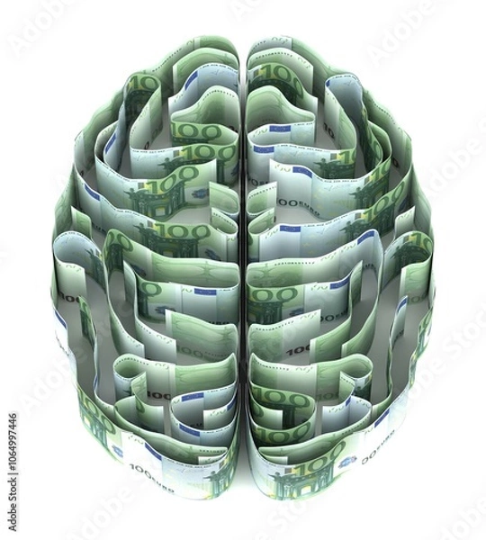 Obraz ユーロ紙幣で出来た脳