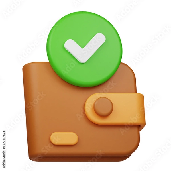 Fototapeta approve payment 3d icon isolated on the white background