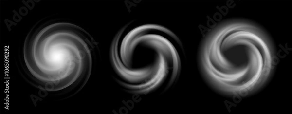 Obraz air circulation effect in a circle isolated black background, design element for overlay