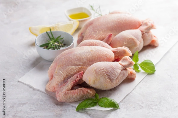 Obraz Fresh chicken with spices