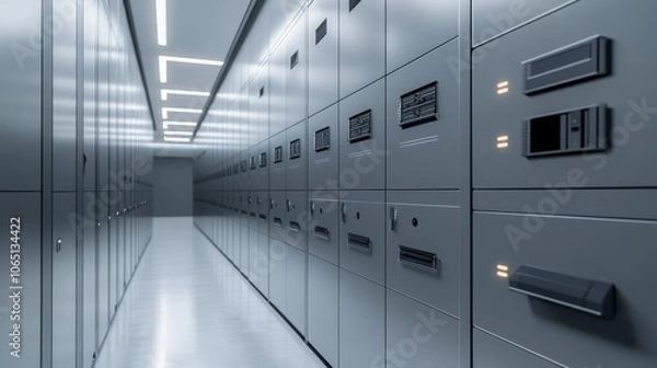 Obraz Modern Security Deposit Box Facility Interior
