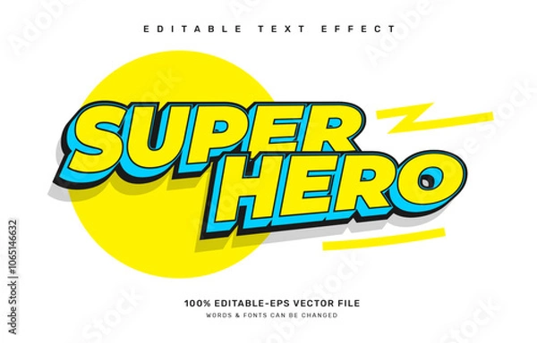Fototapeta Superhero editable text effect template