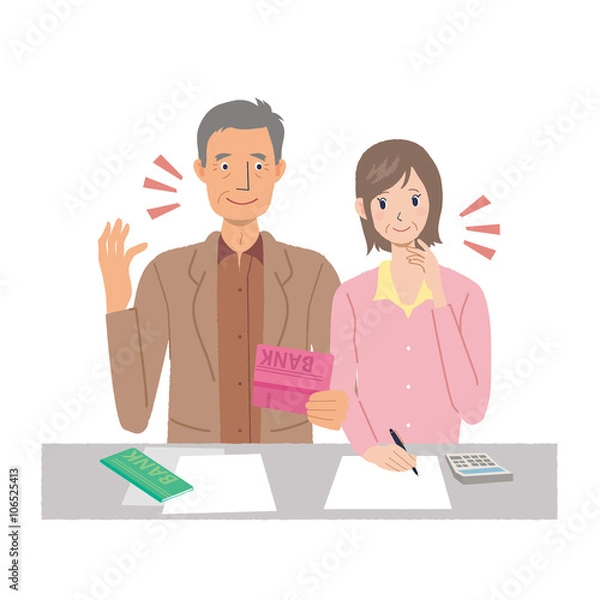 Obraz シニア　夫婦　イラスト