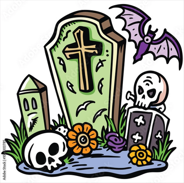 Obraz Skull skeleton dead death horror Halloween