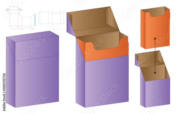 Fototapeta Box packaging die cut template design. 3d mock-up