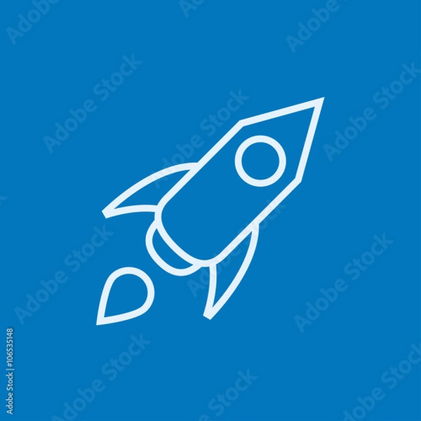 Fototapeta Rocket line icon.
