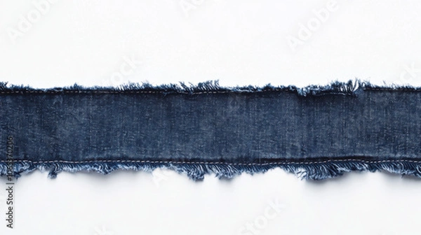 Fototapeta Close up of denim seam showcasing intricate stitching