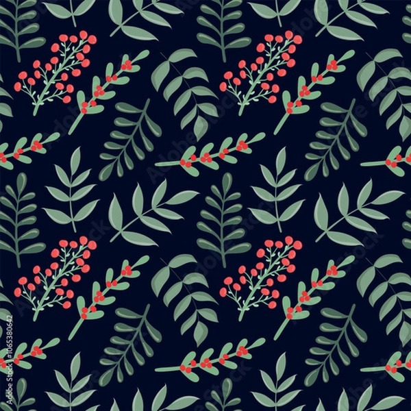 Obraz Christmas leaves pattern for your design