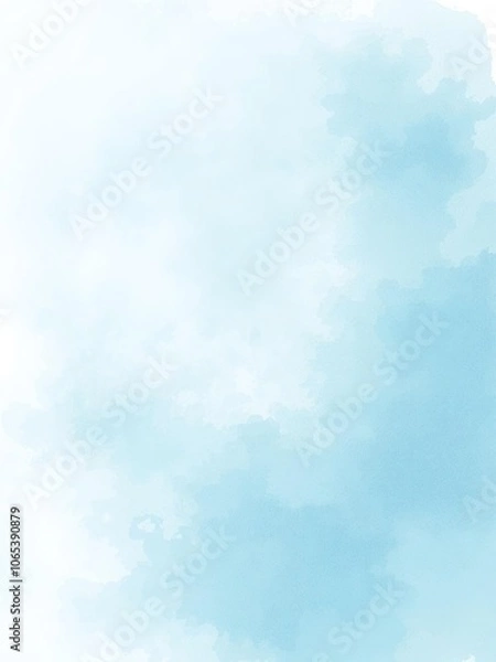 Fototapeta Abstract light blue watercolor wash background with soft gradient tones creating a serene and calming effect, texture