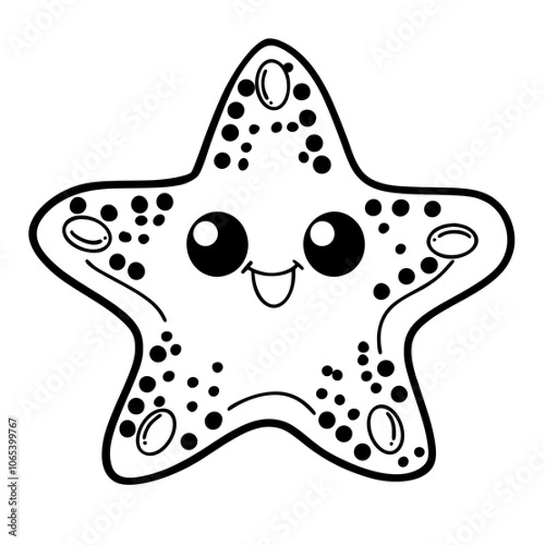 Fototapeta Cute starfish doodle 