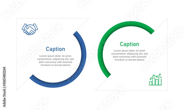 Fototapeta Business concept with 2 steps, options, process. Vector illustration.