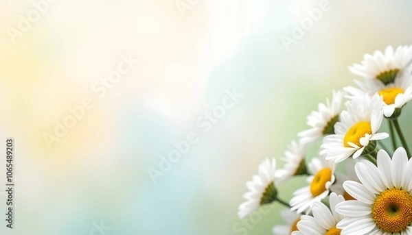 Obraz Daisy Flowers on Soft Pastel Background.