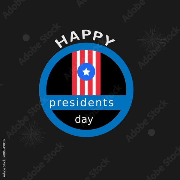 Obraz happy presidents day vector text design