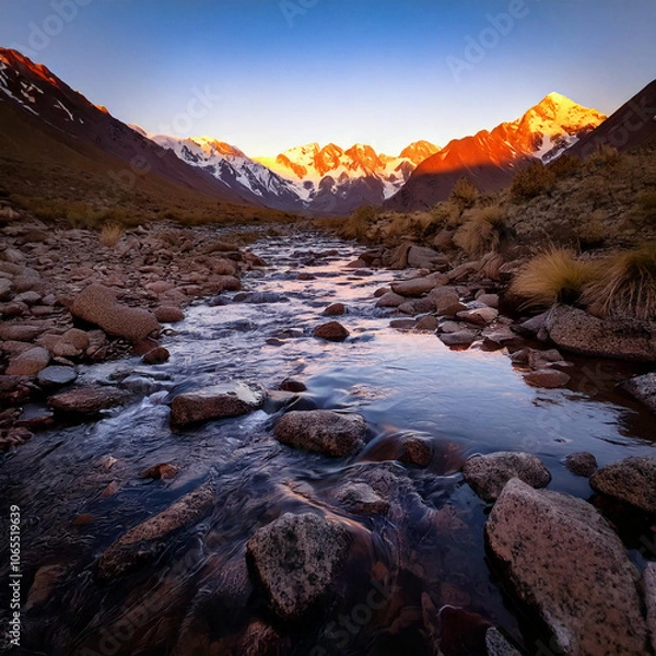 Obraz sunset in the mountains