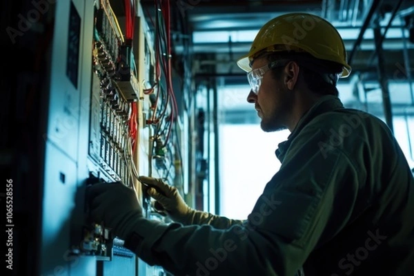 Obraz wireman repair switch board