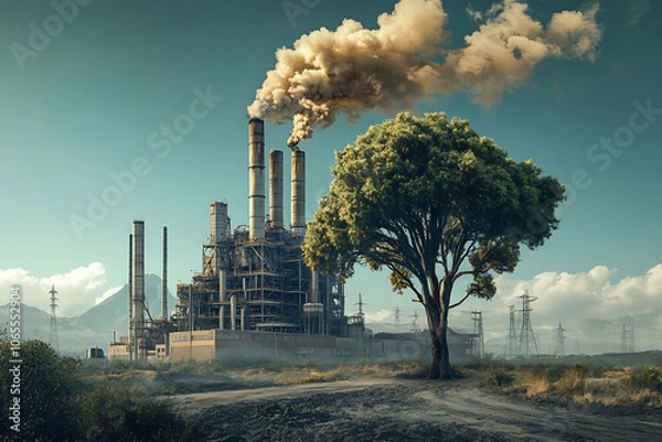 Fototapeta Climate change action with visual presentation
