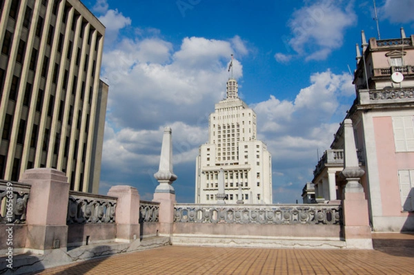 Obraz Martinelli taras budynku z budynkiem Banespa w tle