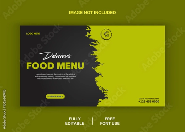 Fototapeta Food menu banner social media post template design vector