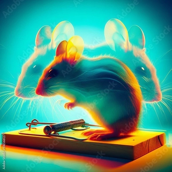Obraz Echo Effect A mousetrap that creates a ghostly echo of the mouse