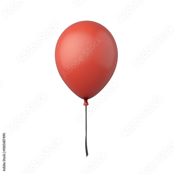 Obraz orange helium balloon. Birthday balloon flying for party and celebrations. Isolated on white background. Generative AI