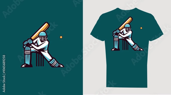 Obraz vector Illustration of cricket player