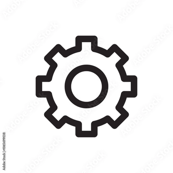 Fototapeta Settings button icon Thin line flat illustration