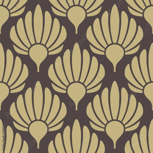 Fototapeta Floral decorative pattern element. Seamless texture. Vector illustration. 