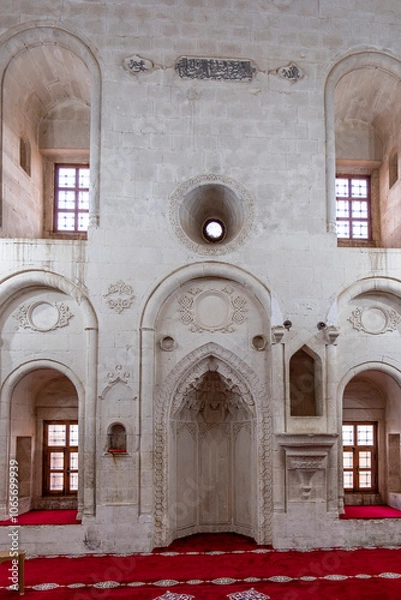 Obraz The inside of a building with arched windows and pillars. Ishakpasa palace in Agri Doguneyazit city, Turkey