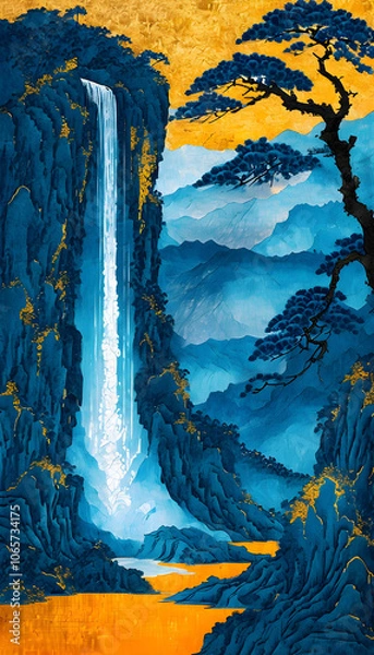 Obraz Landscape With Waterfall