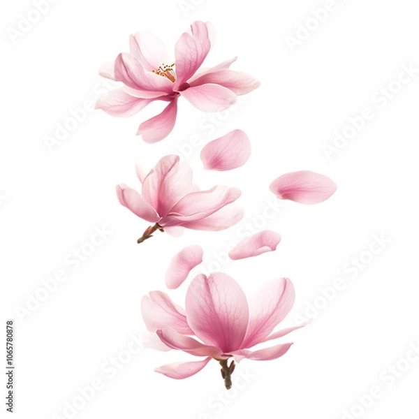 Obraz Beautiful Purple peach petal isolated on white background