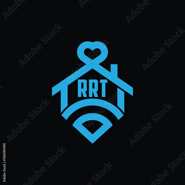 Fototapeta Connection Home Symbol With Letter RRT