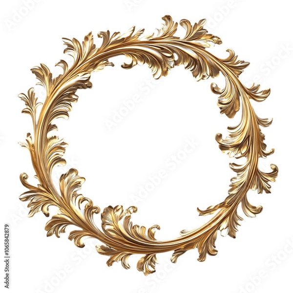 Obraz Golden luxury photo frame isolated on background