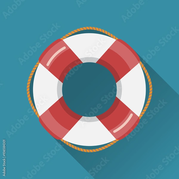 Fototapeta Lifebuoy flat icon