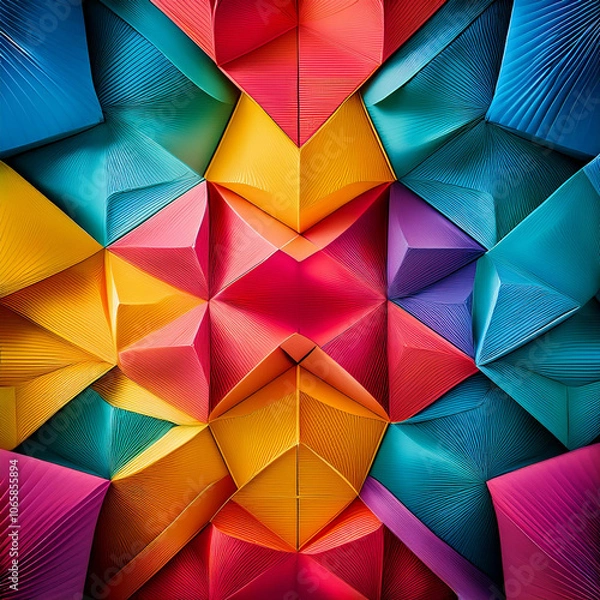Obraz Bright colored geometric square background