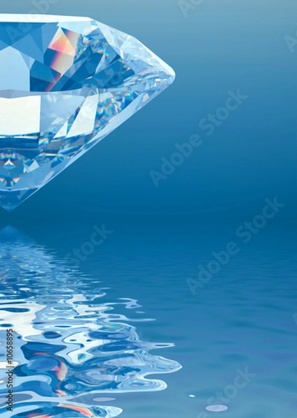 Fototapeta Diamond with reflection