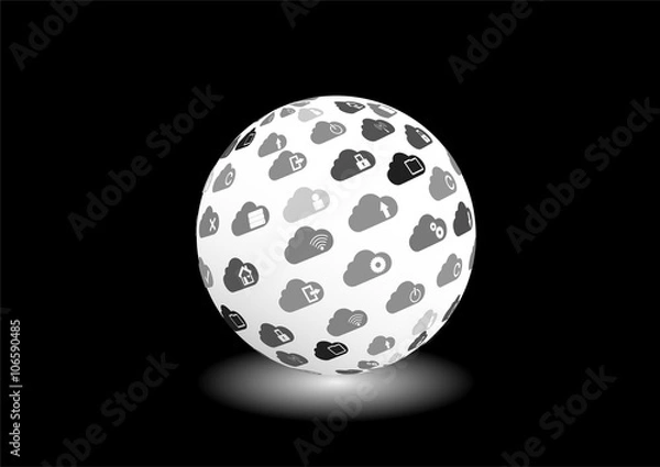 Fototapeta Cloud computing world