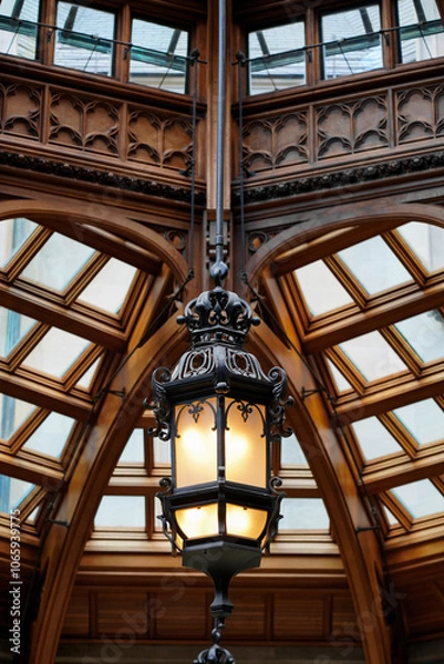 Obraz old lamp on the wall