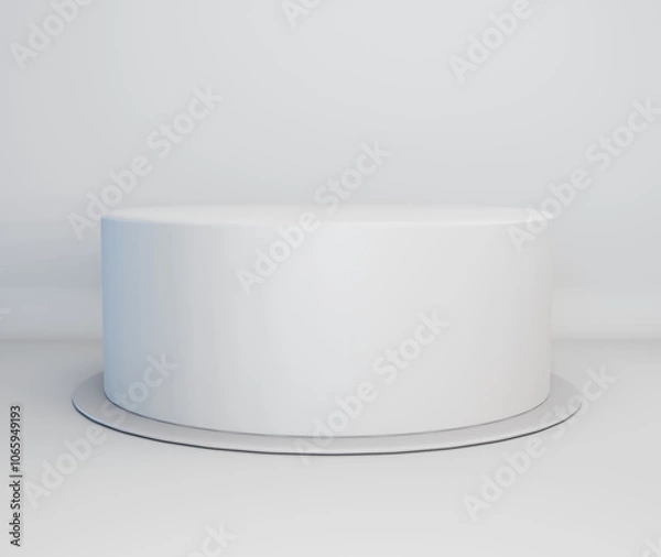 Fototapeta Cake mock-up 3d render minimal design isolated on white background