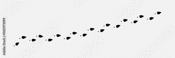 Fototapeta Vector Illustration Sign shoeprints .Track.  shoe vector trail . footprint . track   background . black transparent sign .