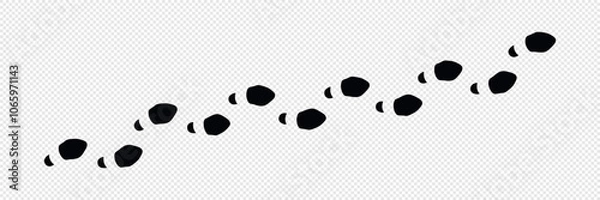 Fototapeta Vector Illustration Sign shoeprints .Track.  shoe vector trail . footprint . track   background . black transparent sign .
