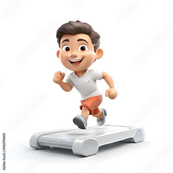 Obraz a cute Little figure design happy on a White Background
