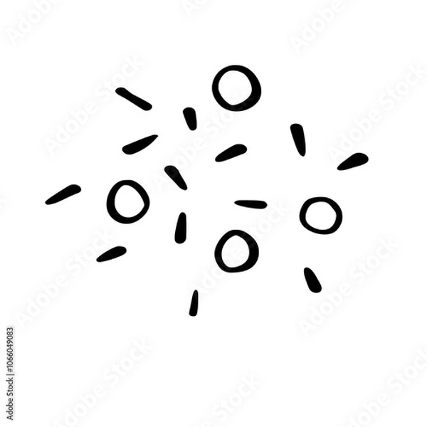 Fototapeta Bacteria and Viruses doodle . Microorganism in sketch style. 